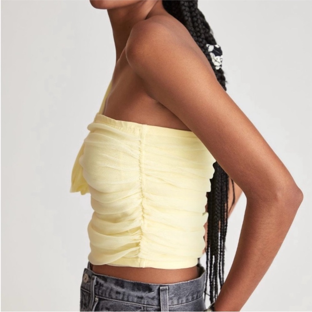 Maeve Light Yellow Crop Top - Picture 2 of 3